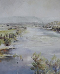 Hawkesbury River II After Streeton landscape art Kristin Hardiman